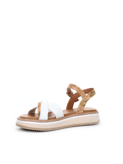SANDALO FASCIA INTRECCIATA ALVIERO MARTINI 1^ CLASSE DONNA BIANCO