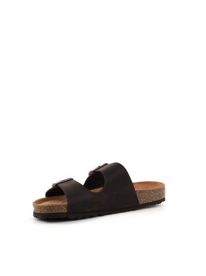 Bio Green sandali uomo in pelle marrone per la primavera-estate