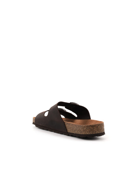 Bio Green sandali uomo in pelle marrone per la primavera-estate