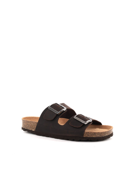 Sandali Bio Green da donna in cuoio marrone per la primavera-estate