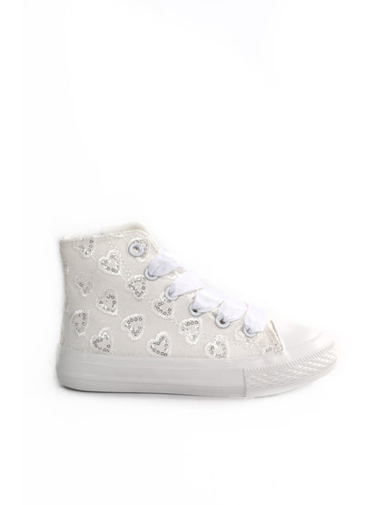 Sneakers Love Details bianche unisex bambino