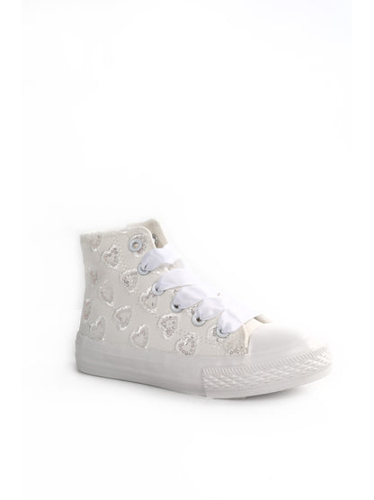 Sneakers Love Details bianche unisex bambino