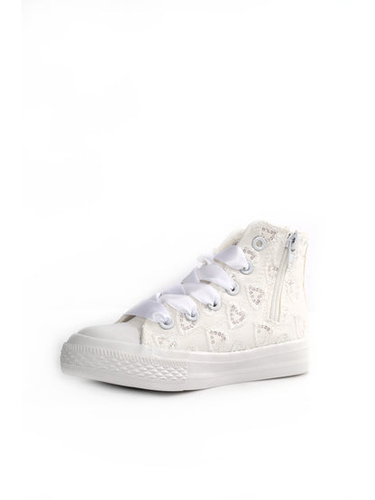 Sneakers Love Details bianche unisex bambino