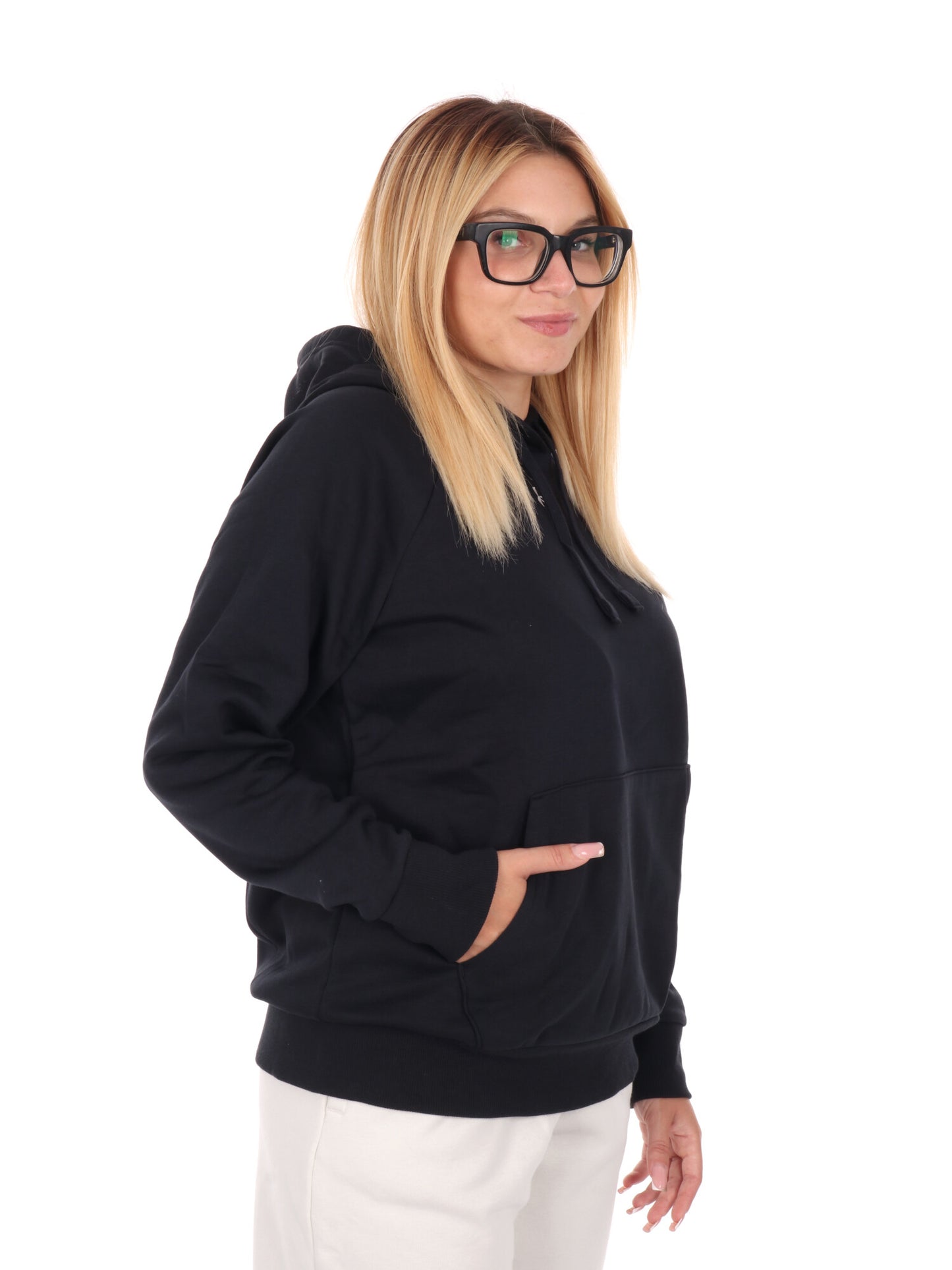 FELPA RIVAL CON CAPPUCCIO UNDER ARMOUR DA DONNA NERO