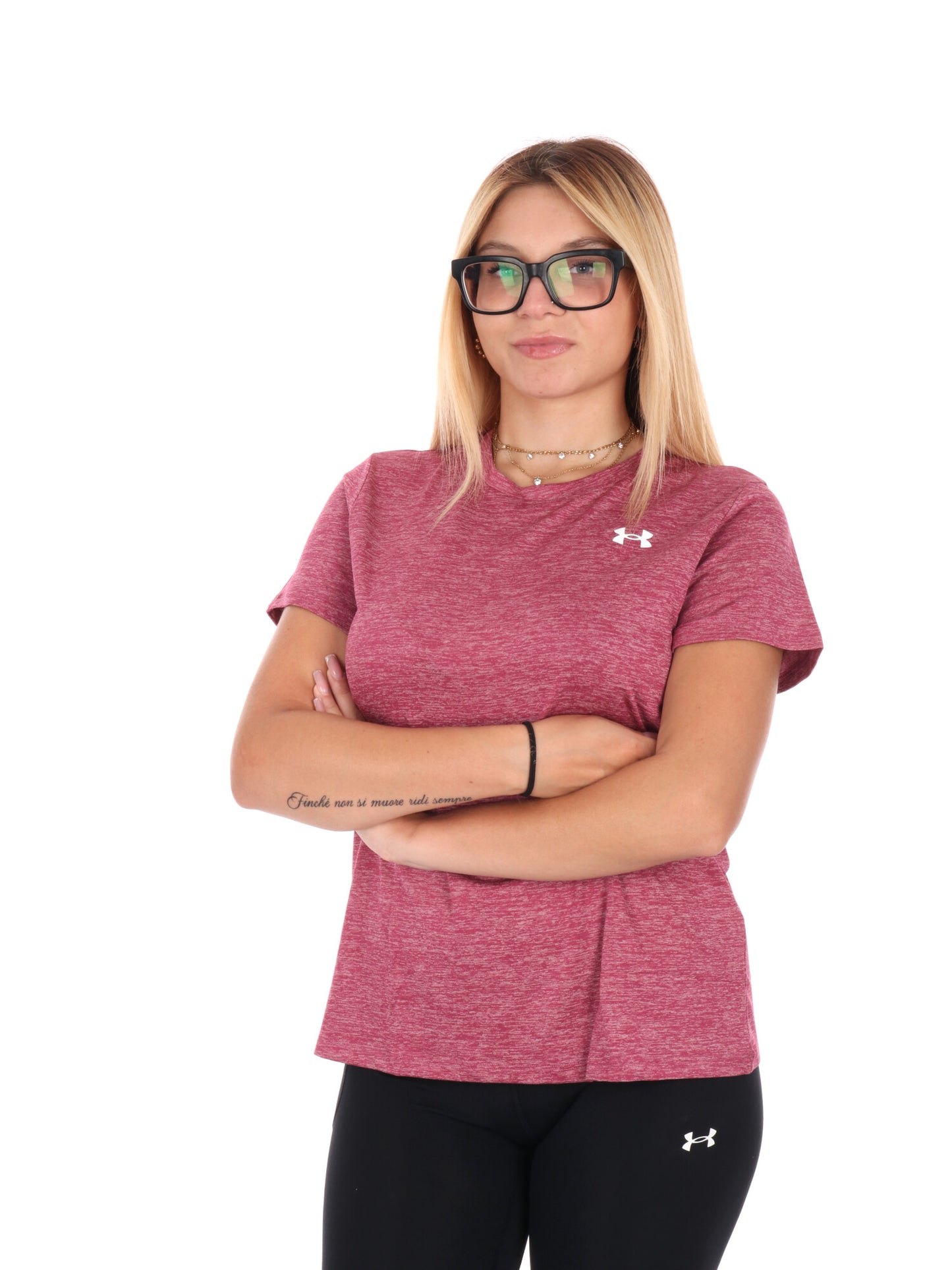 T-SHIRT TECH TWIST UNDER ARMOUR DA DONNA PRUGNA