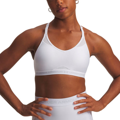Under Armour Crossback Low, canotta sportiva da donna bianca