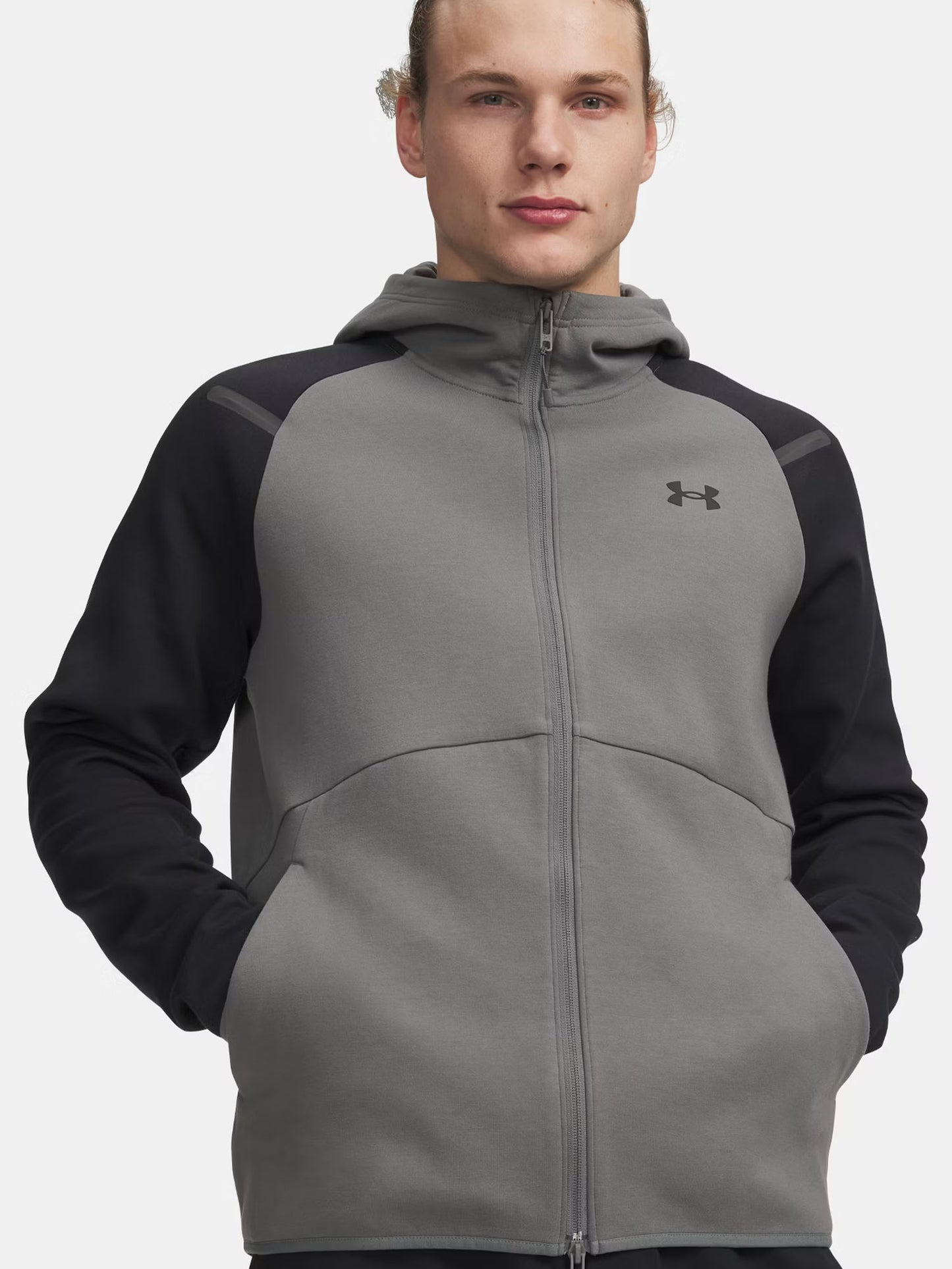 Felpa con cappuccio Unstoppable Fleece uomo grigia