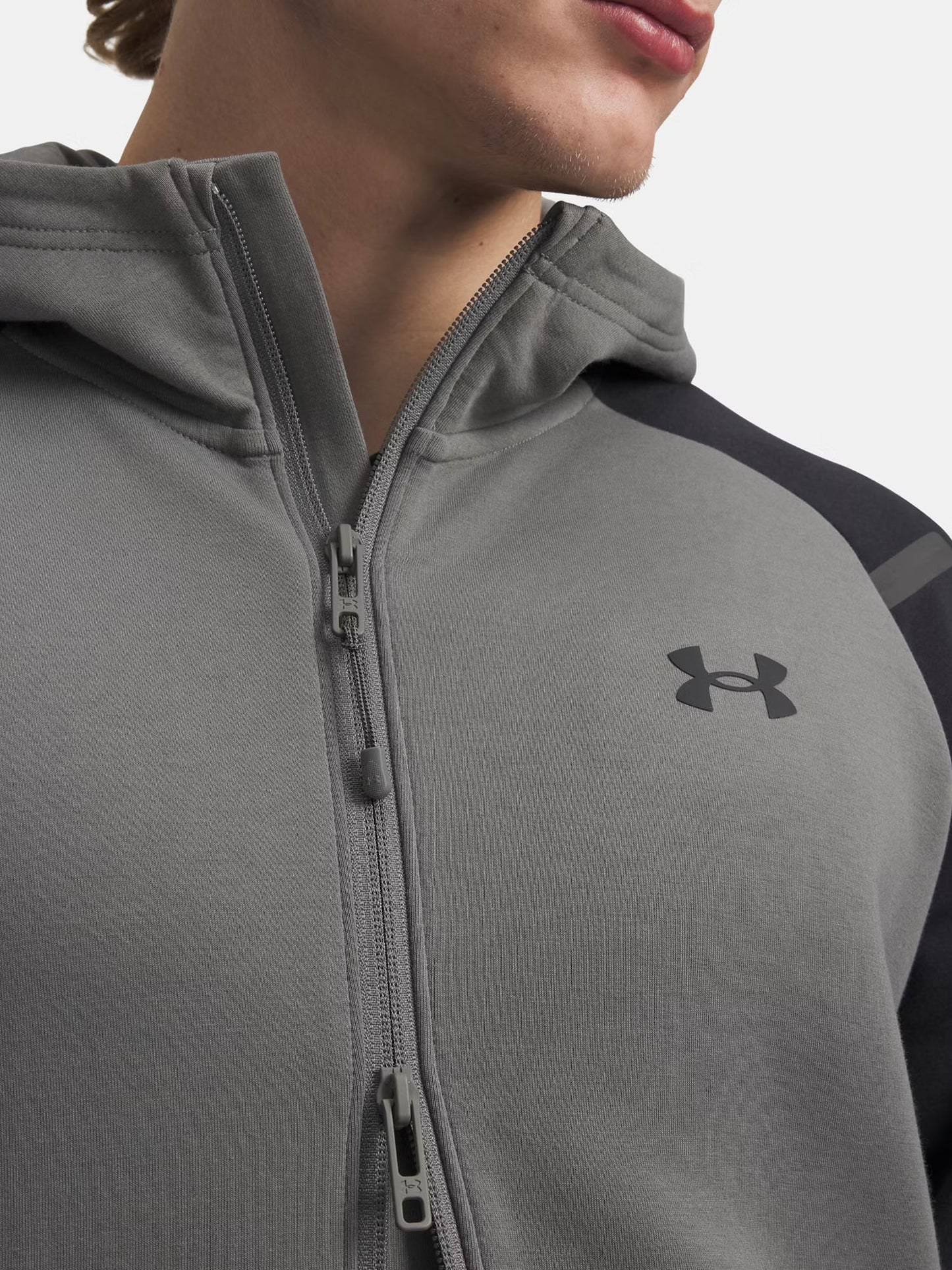Felpa con cappuccio Unstoppable Fleece uomo grigia