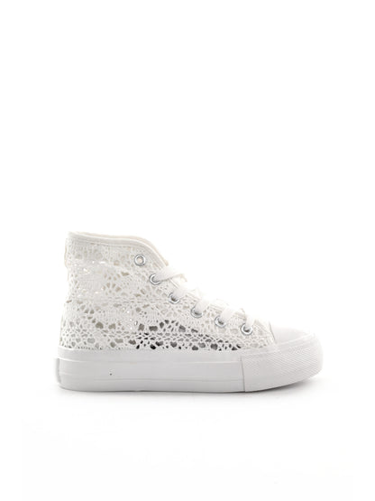 Sneakers Love Details bianche stringate per bambina e bambino