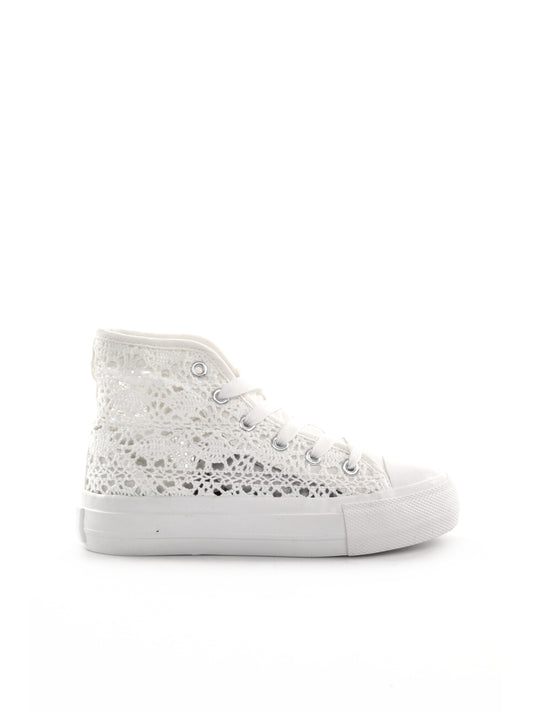Sneakers Love Details bianche stringate per bambina e bambino