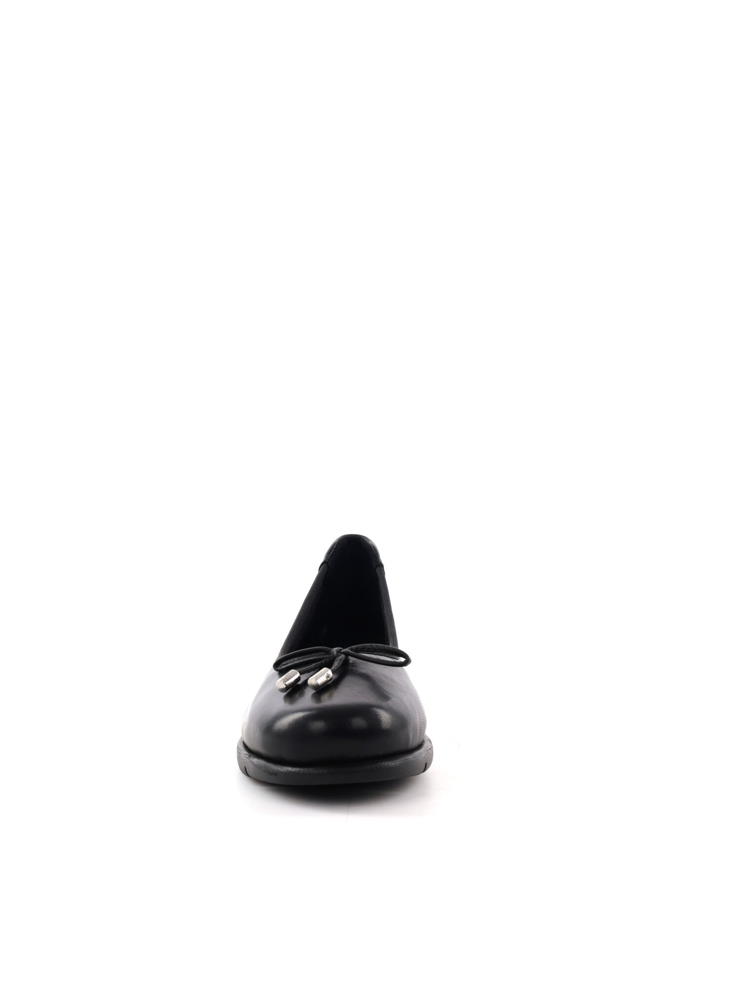 Shoelab April, ballerine in cuoio nero da donna con fiocco