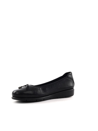 Shoelab April, ballerine in cuoio nero da donna con fiocco