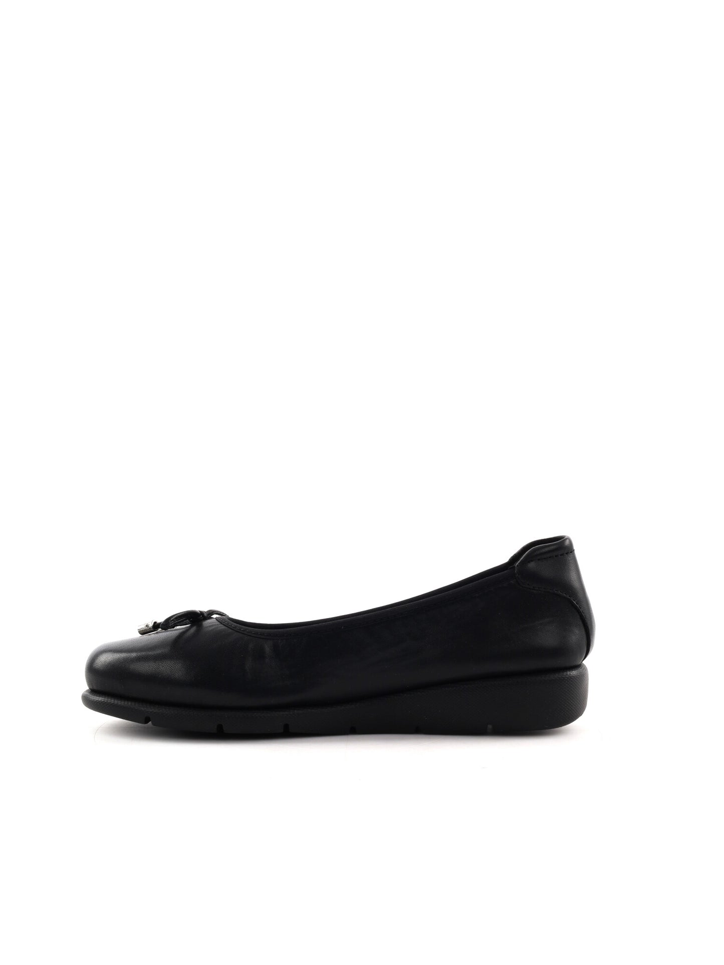 Shoelab April, ballerine in cuoio nero da donna con fiocco