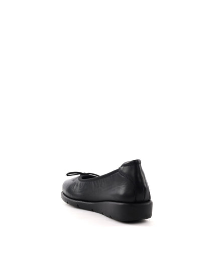 Shoelab April, ballerine in cuoio nero da donna con fiocco