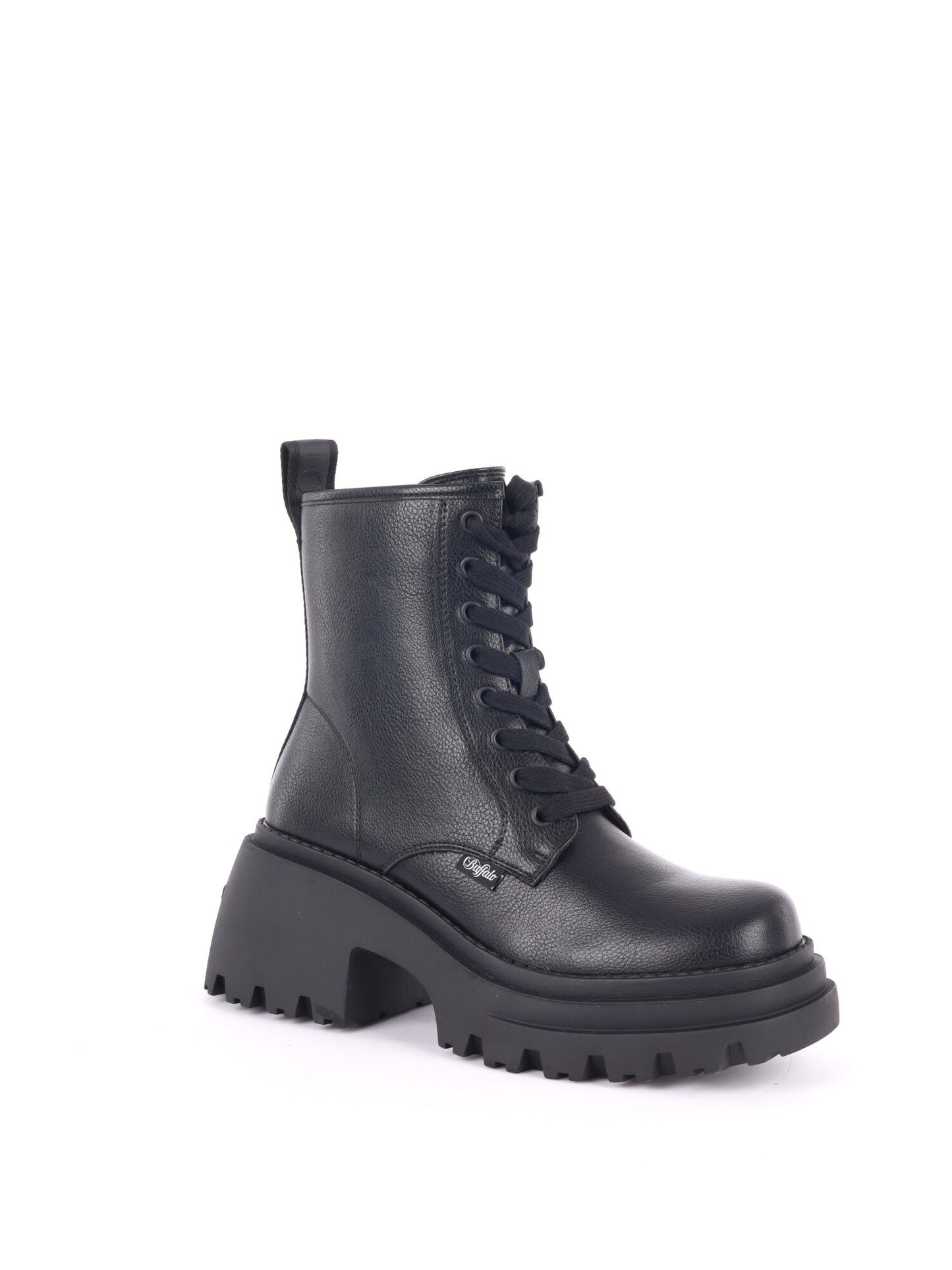 ANFIBI CON PLATEAU BRAVR LACE UP BUFFALO DA DONNA NERO