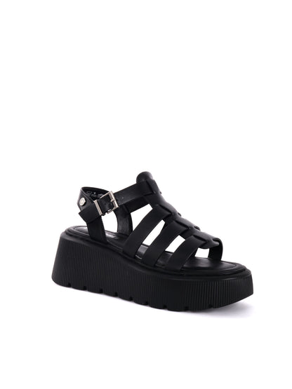SANDALO CON ZEPPA REFRESH DONNA NERO