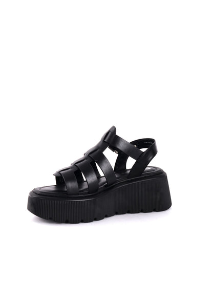 SANDALO CON ZEPPA REFRESH DONNA NERO