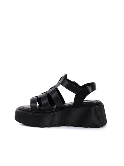 SANDALO CON ZEPPA REFRESH DONNA NERO