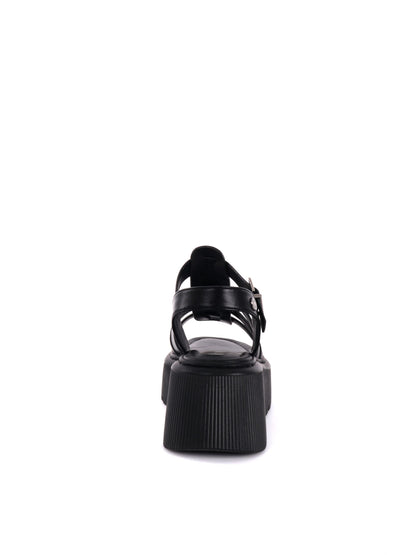 SANDALO CON ZEPPA REFRESH DONNA NERO