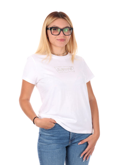 T-SHIRT CON STAMPA STRASS LEVI'S DONNA BIANCO