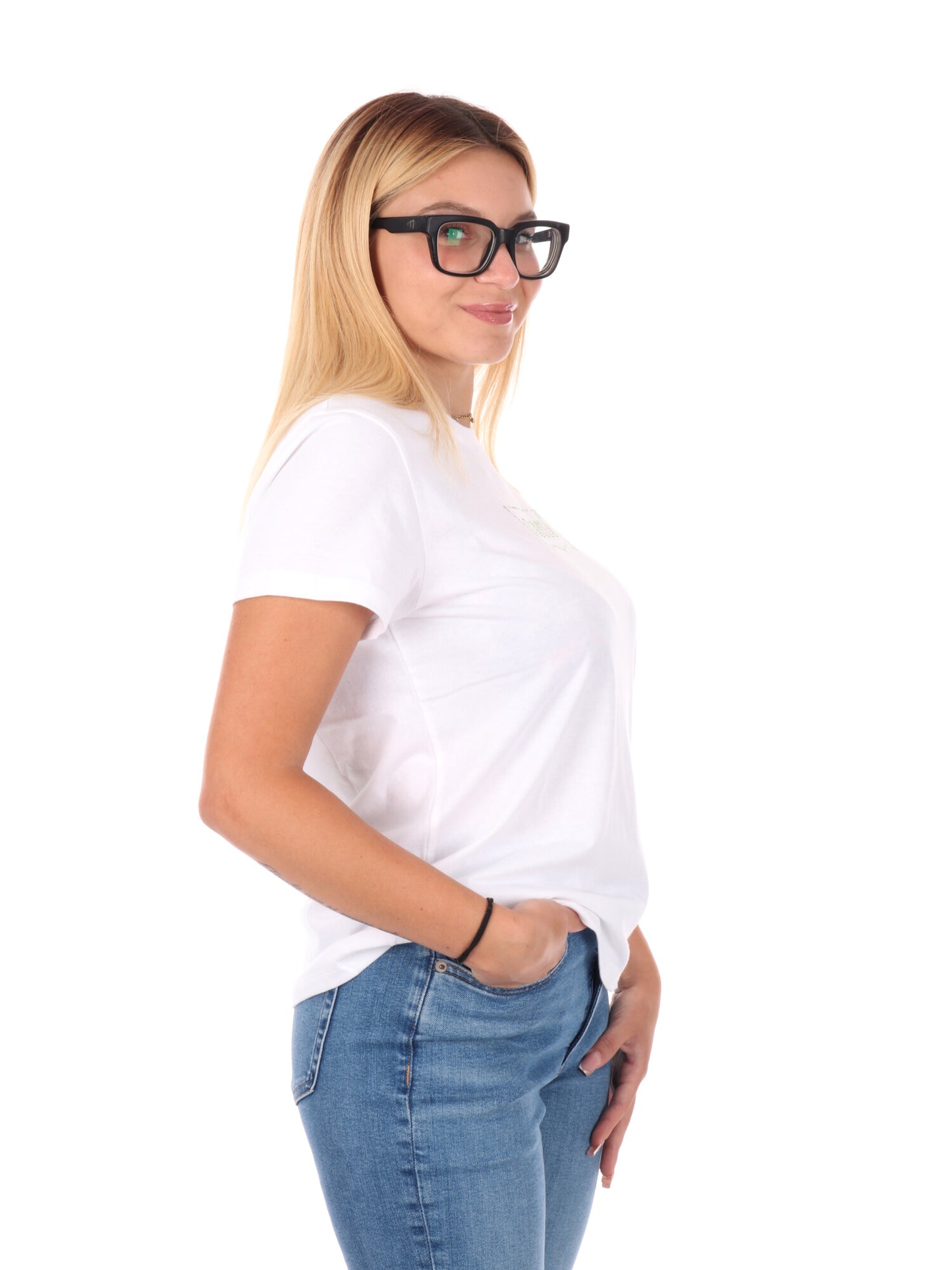 T-SHIRT CON STAMPA STRASS LEVI'S DONNA BIANCO