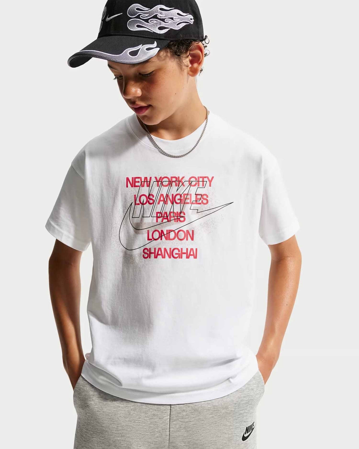 Nike b. t-shirt mm da bambino/a bianco