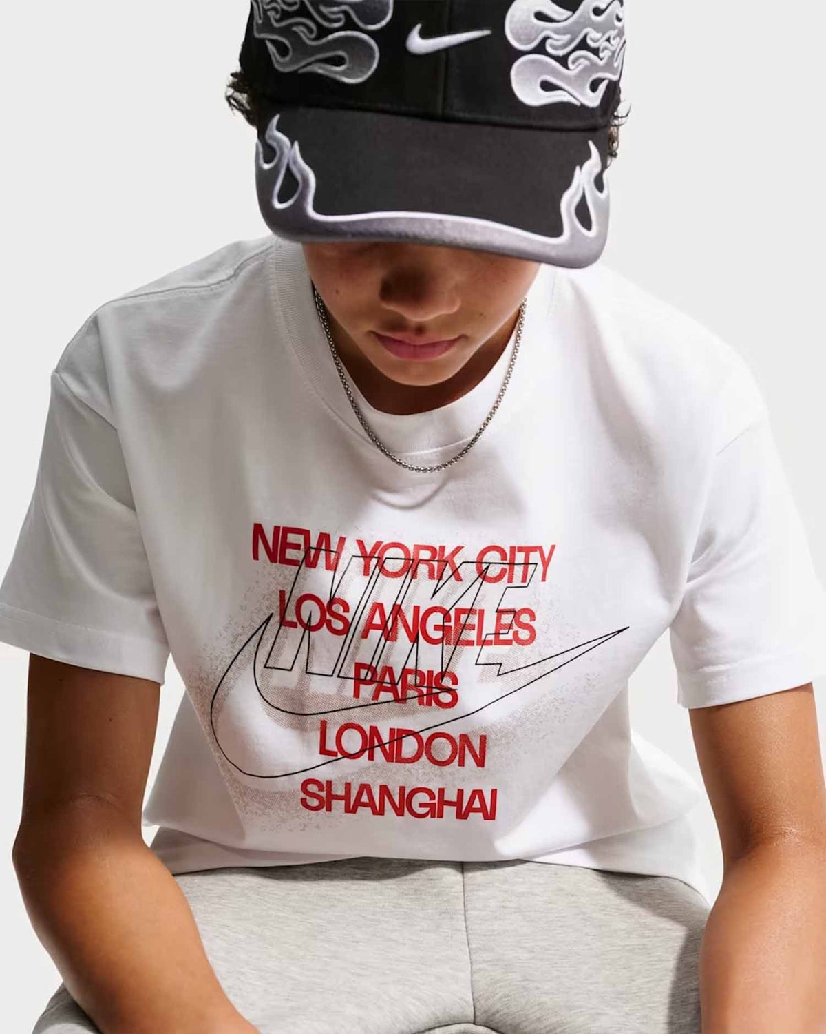 Nike b. t-shirt mm da bambino/a bianco