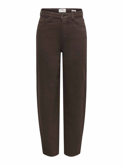 Jdy susie barrel jeans da donna cioccolato