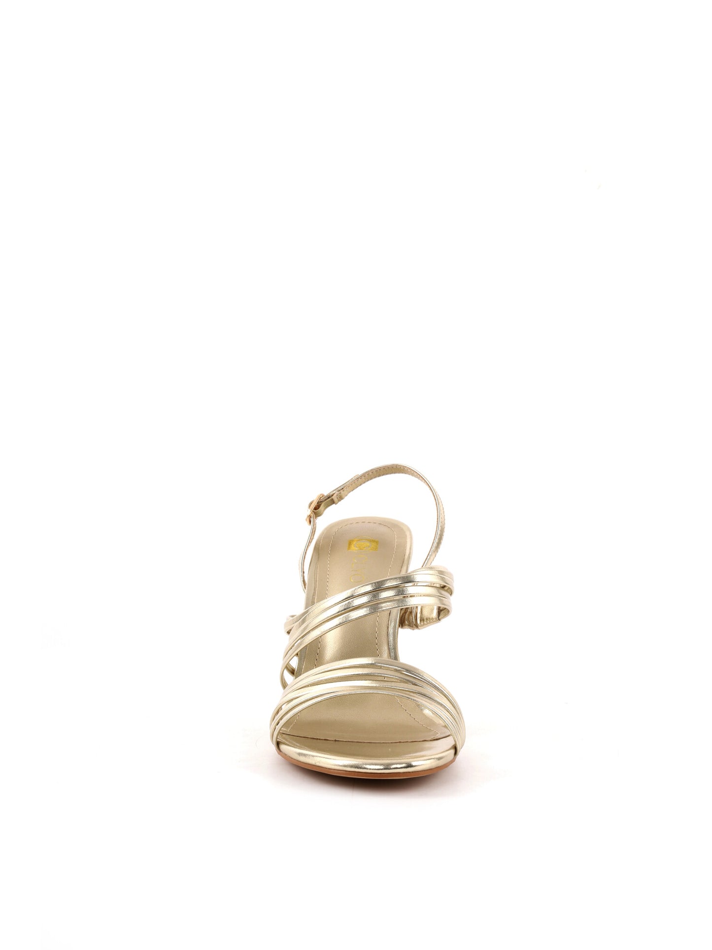 Sandali eleganti da donna Clyo' con tacco alto oro brillante