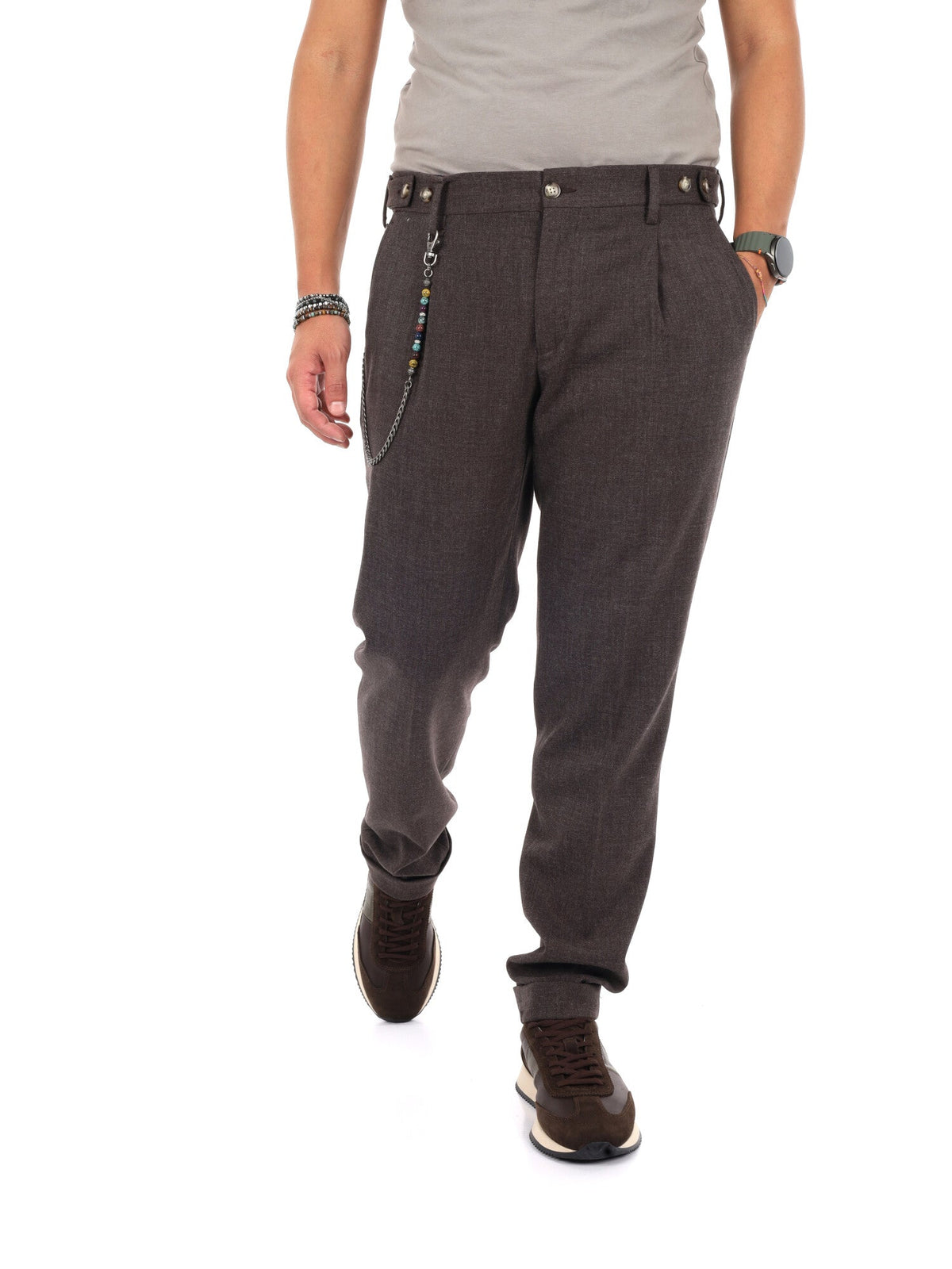 Fb pantalone+catena pantalone da uomo moro
