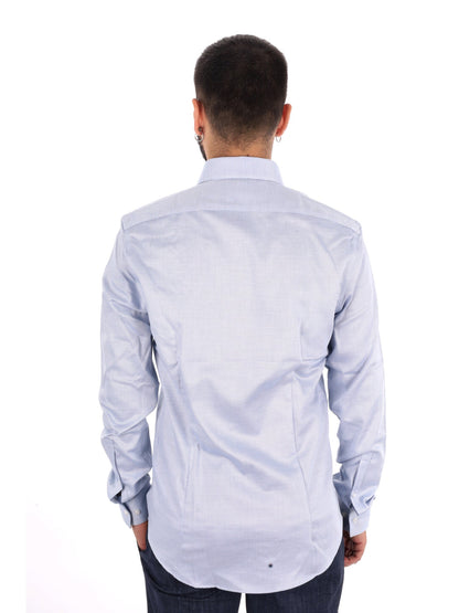 Ck slim str collar camicia da uomo celeste