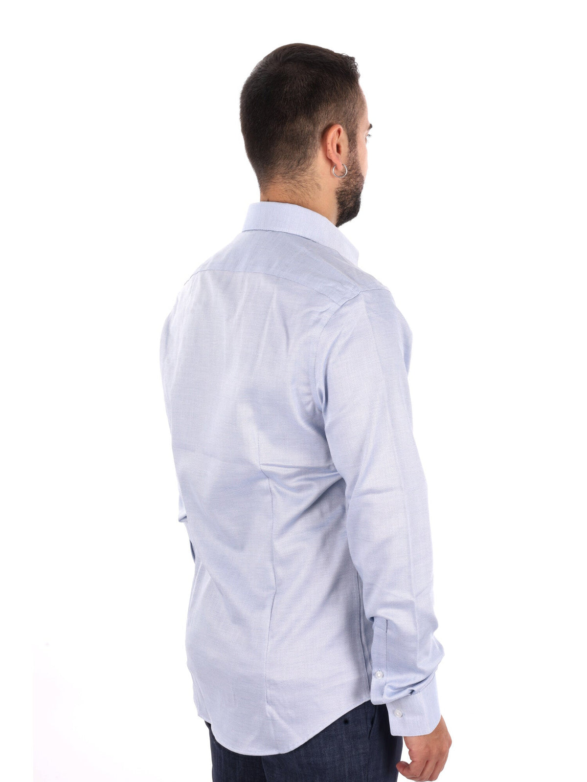 Ck slim str collar camicia da uomo celeste