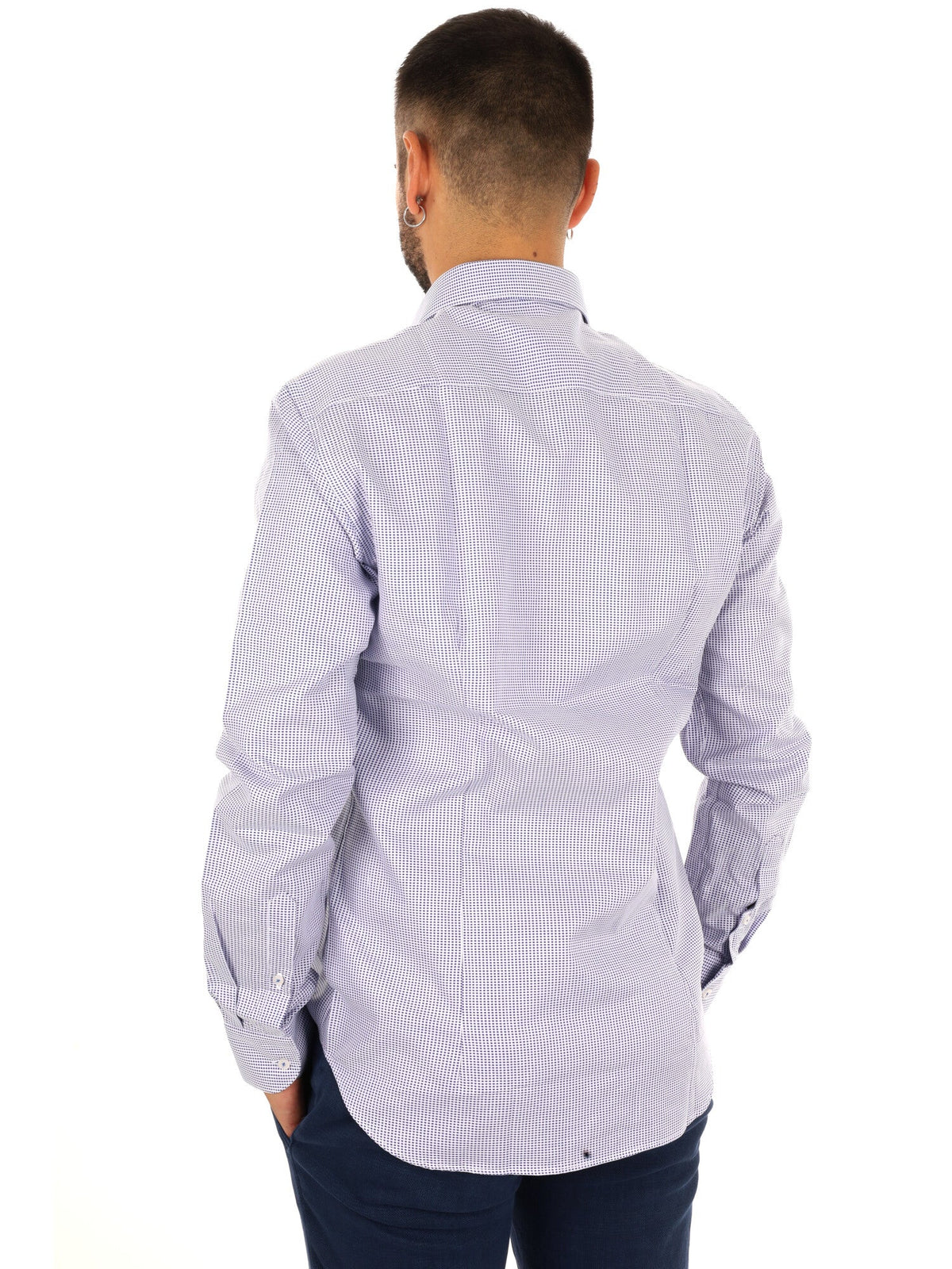 Fb camicia 387 da uomo bianco-blu