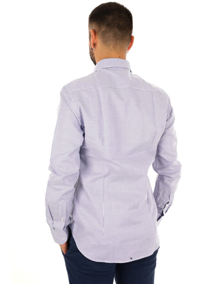Fb camicia 387 da uomo bianco-blu