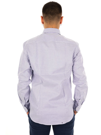 Fb camicia 387 da uomo bianco-blu