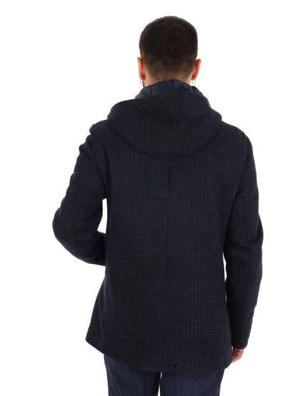 Fb cappotto cappucci da uomo blu