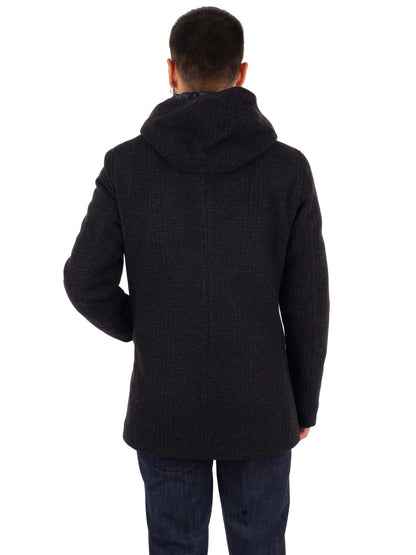 Fb cappotto cappucci da uomo antracite