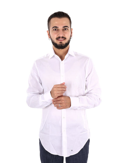 Calvin klein ess.pop camicia da uomo bianco