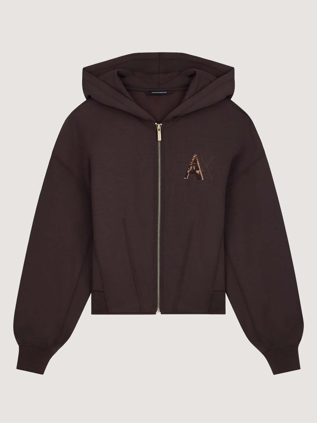 Armani excange felpa da donna marrone