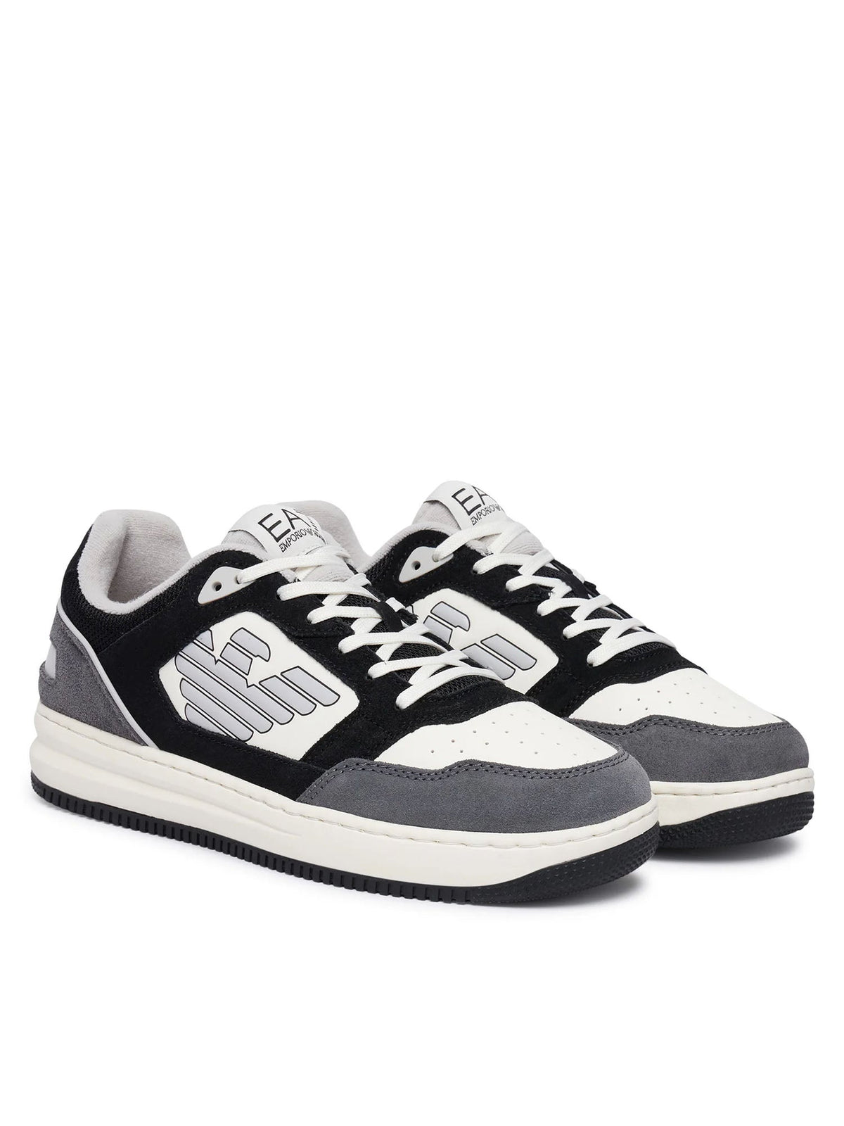 EA7 slasher eagle sneakers da uomo nero-bianco