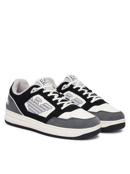 EA7 slasher eagle sneakers da uomo nero-bianco