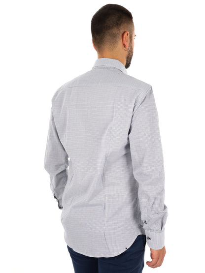 Fb camicia bd da uomo bianco-blu