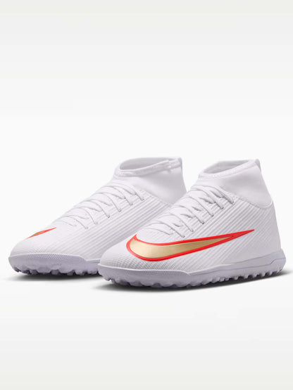 Nike mercurial super scarpa calcetto da bambino/a bianco-rosso