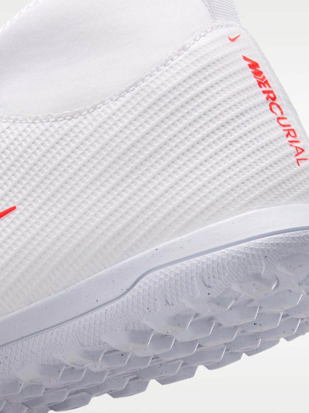Nike mercurial super scarpa calcetto da bambino/a bianco-rosso