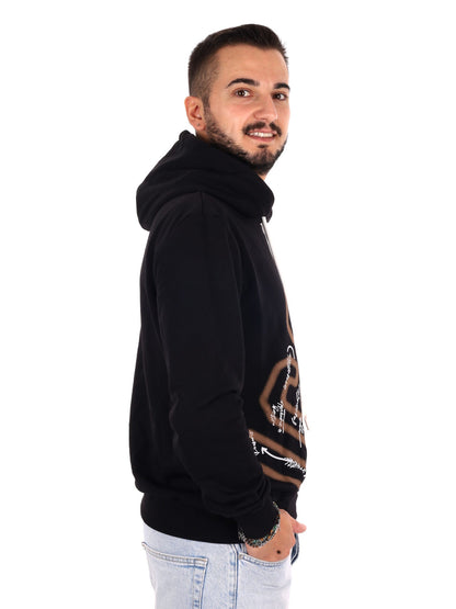 Icon felpa cappuccio da uomo nero