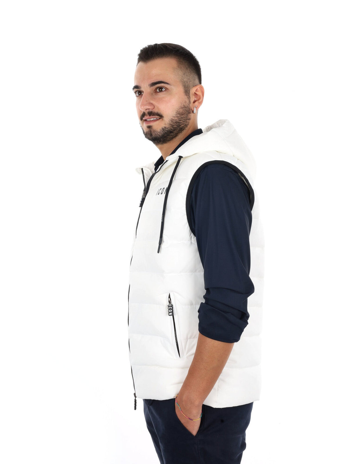 Icon gilet giubbino da uomo bianco