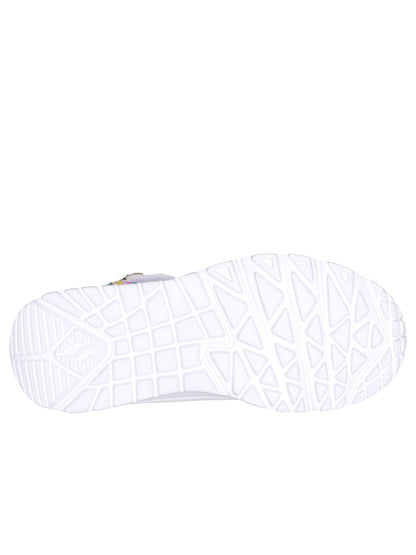 Skechers uno lite sneakers ps da bambino/a bianco argento