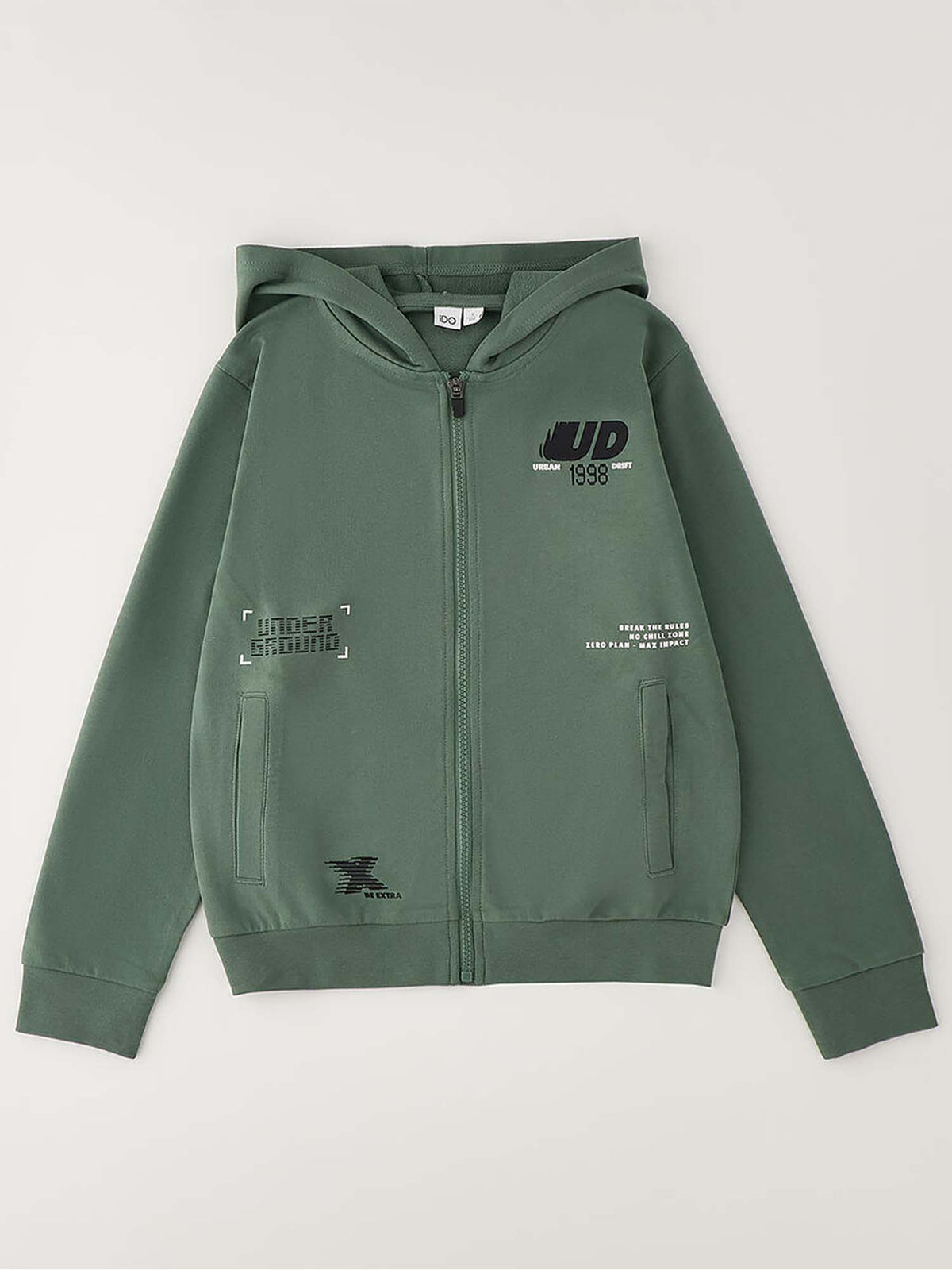 Ido bts felpa zip ft da bambino/a verde