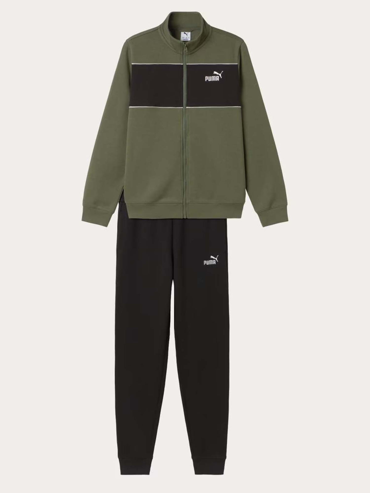 Puma b.tuta rlx fl tuta da bambino/a verde militare