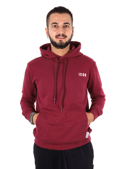 Icon felpa cappuc ft da uomo bordeaux